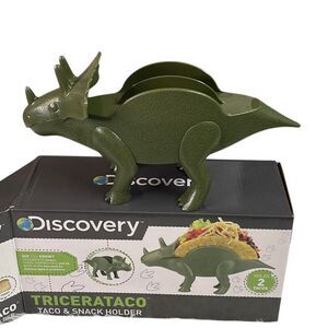 DISCOVERY Tricerataco Dinosaur  2 Taco & Snack Holder Green New in Opened Box